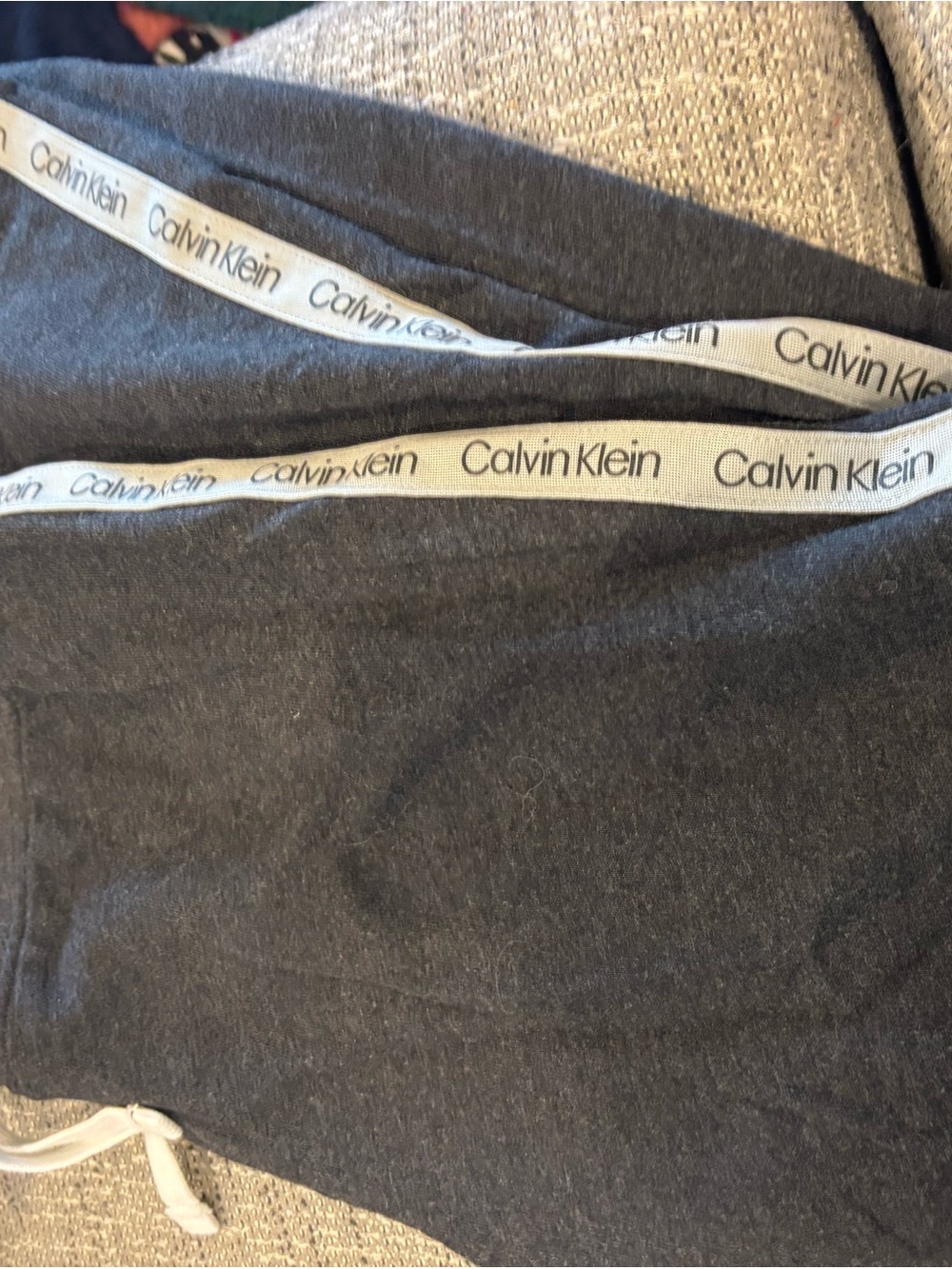Calvin Klein Dark Gray Lounge Joggers with White Branded Waistband